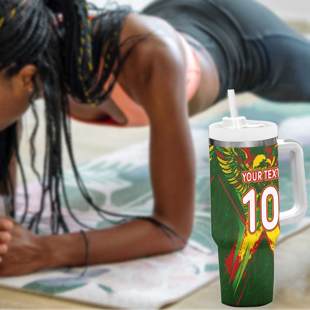 Custom Mali National Football Tumbler With Handle Grunge Les Aigles Sporty Style - African Pride