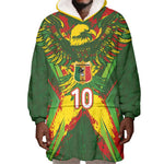 Custom Mali National Football Wearable Blanket Hoodie Grunge Les Aigles Sporty Style - African Pride