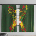 Custom Mali National Football Window Curtain Grunge Les Aigles Sporty Style - African Pride