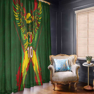 Custom Mali National Football Window Curtain Grunge Les Aigles Sporty Style - African Pride
