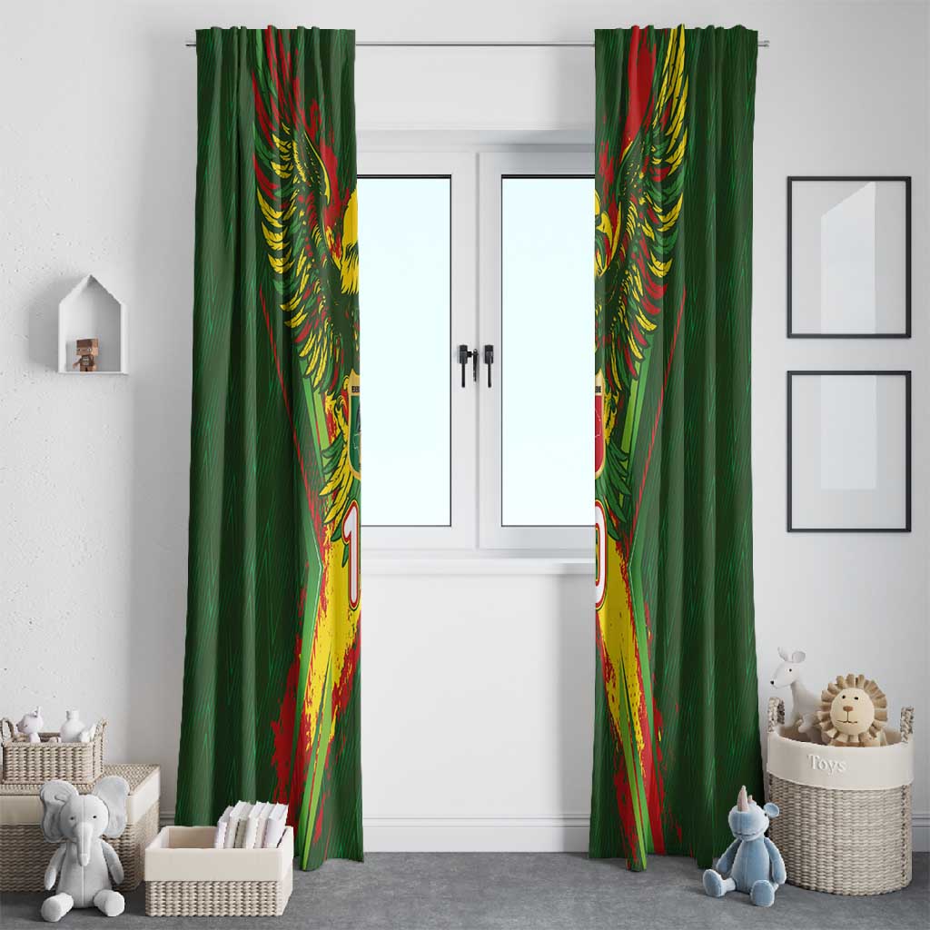 Custom Mali National Football Window Curtain Grunge Les Aigles Sporty Style - African Pride