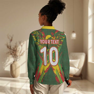 Custom Mali National Football Women Casual Shirt Grunge Les Aigles Sporty Style - African Pride