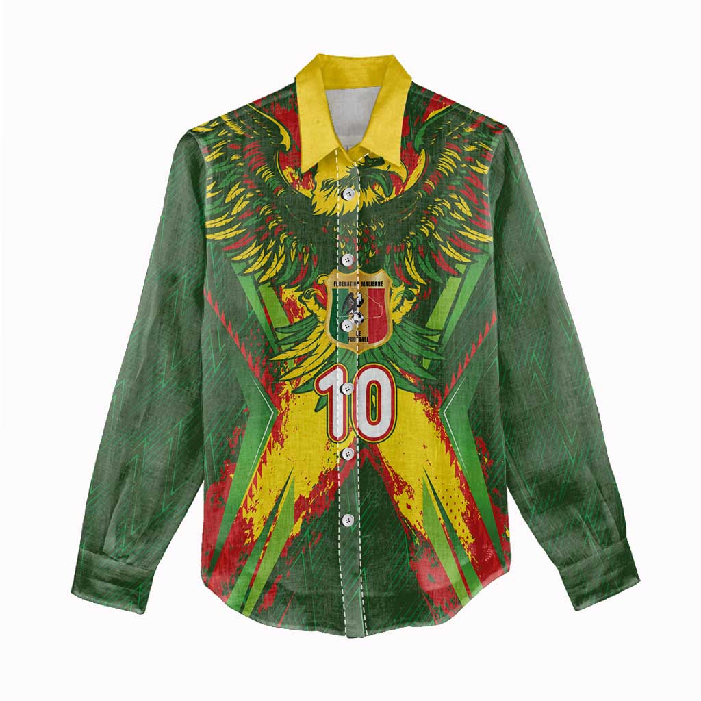 Custom Mali National Football Women Casual Shirt Grunge Les Aigles Sporty Style - African Pride