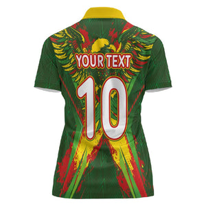 Custom Mali National Football Women Polo Shirt Grunge Les Aigles Sporty Style - African Pride