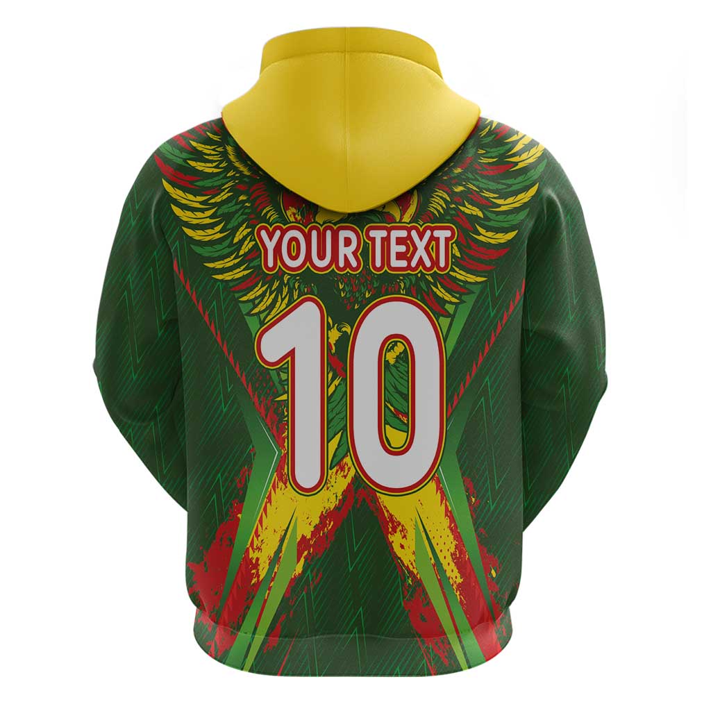 Custom Mali National Football Zip Hoodie Grunge Les Aigles Sporty Style - African Pride
