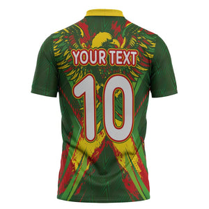 Custom Mali National Football Zipper Polo Shirt Grunge Les Aigles Sporty Style - African Pride