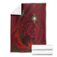 Morocco National Football Blanket The Atlas Lions Grunge with National Flag - African Pride