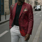 Custom Morocco National Football Blazer The Atlas Lions Grunge with National Flag - African Pride