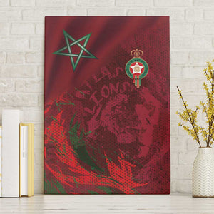 Morocco National Football Canvas Wall Art The Atlas Lions Grunge with National Flag - African Pride
