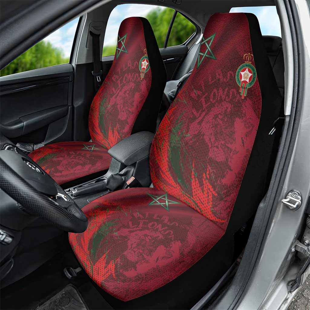 Morocco National Football Car Seat Cover The Atlas Lions Grunge with National Flag - African Pride