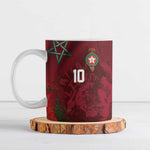 Custom Morocco National Football Ceramic Mug The Atlas Lions Grunge with National Flag - African Pride