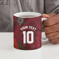 Custom Morocco National Football Ceramic Mug The Atlas Lions Grunge with National Flag - African Pride