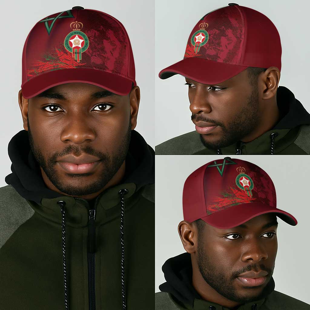Morocco National Football Classic Cap The Atlas Lions Grunge with National Flag - African Pride