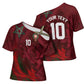 Custom Morocco National Football Cross Shoulder Shirt The Atlas Lions Grunge with National Flag - African Pride