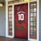 Custom Morocco National Football Door Cover The Atlas Lions Grunge with National Flag - African Pride