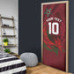 Custom Morocco National Football Door Cover The Atlas Lions Grunge with National Flag - African Pride