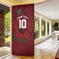 Custom Morocco National Football Door Cover The Atlas Lions Grunge with National Flag - African Pride