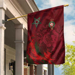 Morocco National Football Garden Flag The Atlas Lions Grunge with National Flag - African Pride