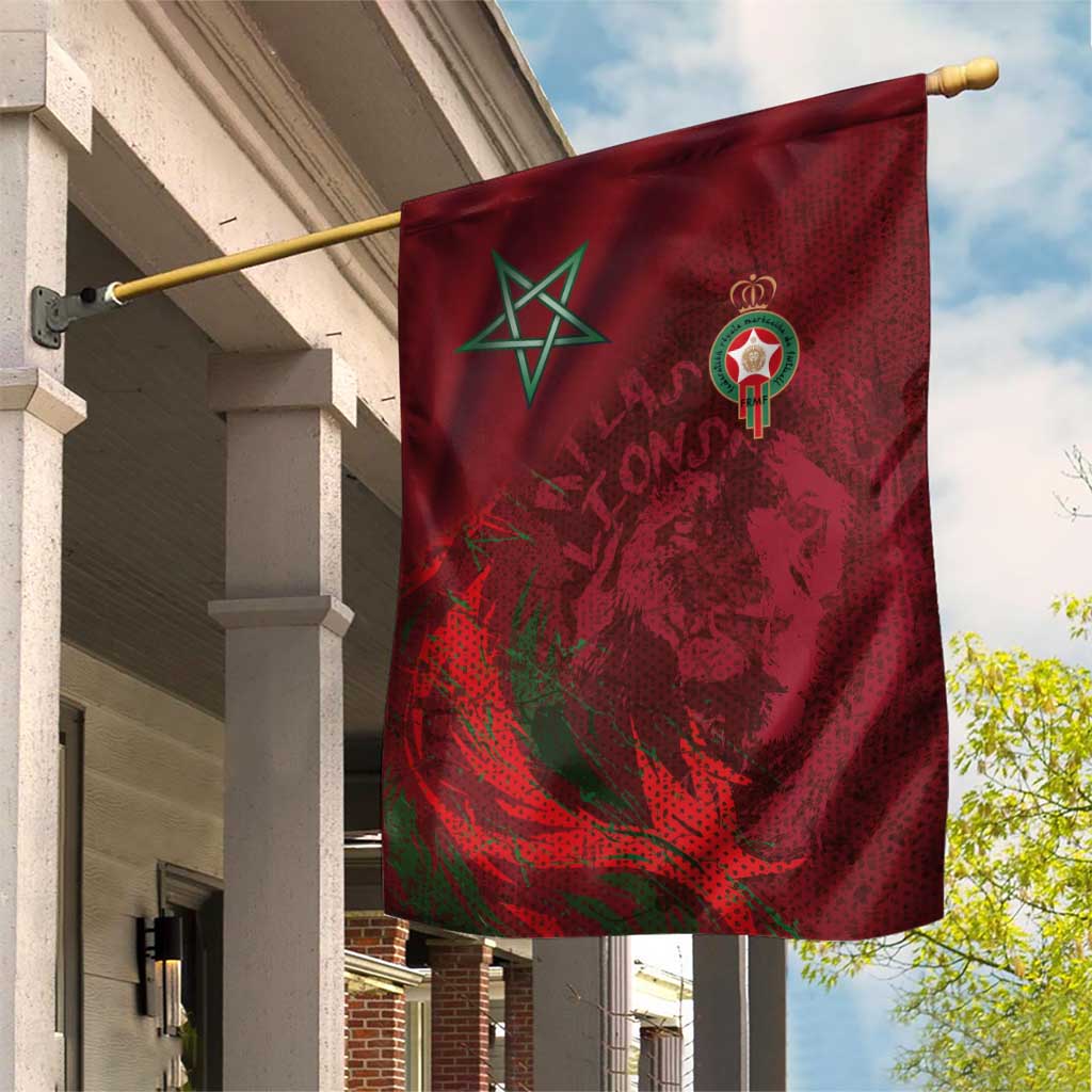 Morocco National Football Garden Flag The Atlas Lions Grunge with National Flag - African Pride