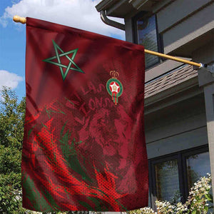 Morocco National Football Garden Flag The Atlas Lions Grunge with National Flag - African Pride