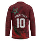 Custom Morocco National Football Hockey Jersey The Atlas Lions Grunge with National Flag - African Pride