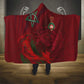 Morocco National Football Hooded Blanket The Atlas Lions Grunge with National Flag - African Pride