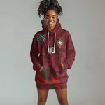 Custom Morocco National Football Hoodie Dress The Atlas Lions Grunge with National Flag - African Pride
