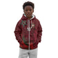 Custom Morocco National Football Kid Hoodie The Atlas Lions Grunge with National Flag - African Pride