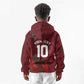 Custom Morocco National Football Kid Hoodie The Atlas Lions Grunge with National Flag - African Pride