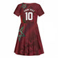 Custom Morocco National Football Kid Short Sleeve Dress The Atlas Lions Grunge with National Flag - African Pride