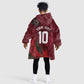 Custom Morocco National Football Kid Wearable Blanket Hoodie The Atlas Lions Grunge with National Flag - African Pride