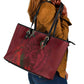 Morocco National Football Leather Tote Bag The Atlas Lions Grunge with National Flag - African Pride