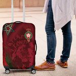 Morocco National Football Luggage Cover The Atlas Lions Grunge with National Flag - African Pride