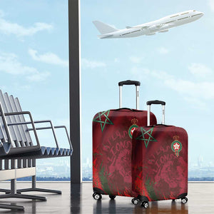 Morocco National Football Luggage Cover The Atlas Lions Grunge with National Flag - African Pride