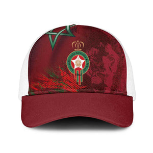 Morocco National Football Mesh Trucker Cap The Atlas Lions Grunge with National Flag - African Pride