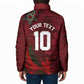 Custom Morocco National Football Padded Jacket The Atlas Lions Grunge with National Flag - African Pride