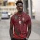 Custom Morocco National Football Polo Shirt The Atlas Lions Grunge with National Flag - African Pride