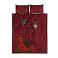 Morocco National Football Quilt Bed Set The Atlas Lions Grunge with National Flag - African Pride