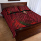 Morocco National Football Quilt Bed Set The Atlas Lions Grunge with National Flag - African Pride