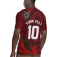 Custom Morocco National Football Rugby Jersey The Atlas Lions Grunge with National Flag - African Pride