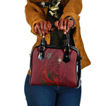 Morocco National Football Shoulder Handbag The Atlas Lions Grunge with National Flag - African Pride