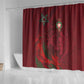 Morocco National Football Shower Curtain The Atlas Lions Grunge with National Flag - African Pride