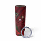 Custom Morocco National Football Skinny Tumbler The Atlas Lions Grunge with National Flag - African Pride
