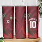 Custom Morocco National Football Skinny Tumbler The Atlas Lions Grunge with National Flag - African Pride