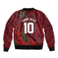 Custom Morocco National Football Sleeve Zip Bomber Jacket The Atlas Lions Grunge with National Flag - African Pride
