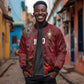 Custom Morocco National Football Sleeve Zip Bomber Jacket The Atlas Lions Grunge with National Flag - African Pride