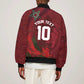Custom Morocco National Football Sleeve Zip Bomber Jacket The Atlas Lions Grunge with National Flag - African Pride