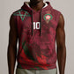 Custom Morocco National Football Sleeveless Hoodie The Atlas Lions Grunge with National Flag - African Pride