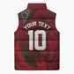 Custom Morocco National Football Sleeveless Puffer Jacket The Atlas Lions Grunge with National Flag - African Pride