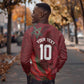 Custom Morocco National Football Sweatshirt The Atlas Lions Grunge with National Flag - African Pride